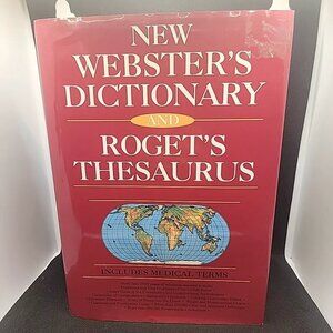 New Websters Dictionary and Rogets Thesaurus - Hardcover - ACCEPTABLE